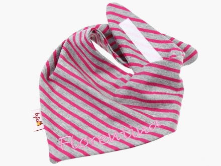 Jersey - Halstuch mit Namen Campan grau-pink