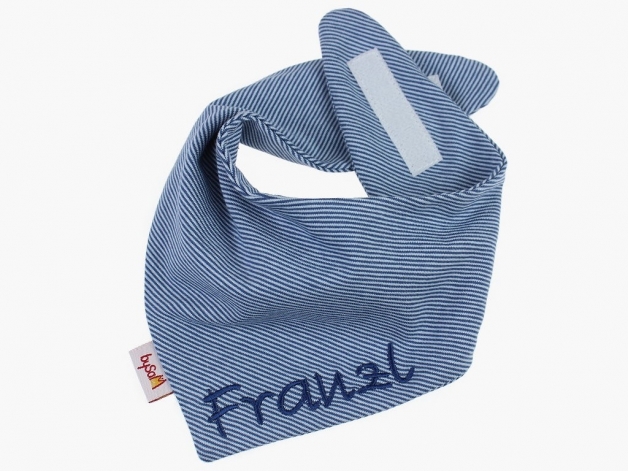 Jersey - Halstuch mit Namen Mini-Ringel blau